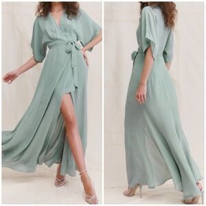Reformation Winslow Wrap Midi Dress Size XS